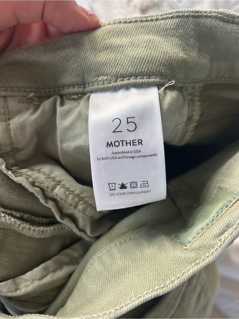 MOTHER Women's Skinny Jeans in Olive Green - Picture 3 of 3